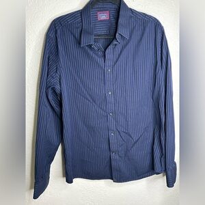 UNTUCKit Navy Striped Button Down Shirt